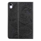 For iPad mini 6 / mini 2024 Butterfly Love Flower Embossed Leather Smart Tablet Case(Black) - 3