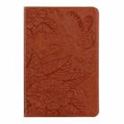 For iPad mini 6 / mini 2024 Butterfly Love Flower Embossed Leather Smart Tablet Case(Brown) - 2