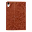 For iPad mini 6 / mini 2024 Butterfly Love Flower Embossed Leather Smart Tablet Case(Brown) - 3