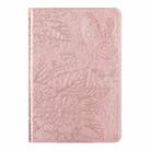 For iPad mini 6 / mini 2024 Butterfly Love Flower Embossed Leather Smart Tablet Case(Rose Gold) - 2