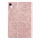 For iPad mini 6 / mini 2024 Butterfly Love Flower Embossed Leather Smart Tablet Case(Rose Gold) - 3