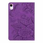 For iPad mini 6 / mini 2024 Butterfly Love Flower Embossed Leather Smart Tablet Case(Purple) - 3