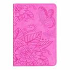 For iPad mini 6 / mini 2024 Butterfly Love Flower Embossed Leather Smart Tablet Case(Rose Red) - 2