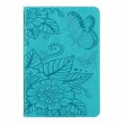 For iPad mini 6 / mini 2024 Butterfly Love Flower Embossed Leather Smart Tablet Case(Blue) - 2