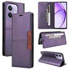 For OPPO A3x 5G / 4G GQUTROBE G01 RFID Anti-theft Leather Phone Case(Purple) - 1