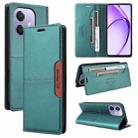 For OPPO A3x 5G / 4G GQUTROBE G01 RFID Anti-theft Leather Phone Case(Green) - 1