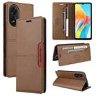 For OPPO A38 4G / A18 GQUTROBE G01 RFID Anti-theft Leather Phone Case(Brown) - 1