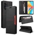 For OPPO A38 4G / A18 GQUTROBE G01 RFID Anti-theft Leather Phone Case(Black) - 1