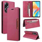 For OPPO A58 4G GQUTROBE G01 RFID Anti-theft Leather Phone Case(Red) - 1