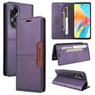 For OPPO A58 4G GQUTROBE G01 RFID Anti-theft Leather Phone Case(Purple) - 1