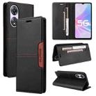 For OPPO A58 5G GQUTROBE G01 RFID Anti-theft Leather Phone Case(Black) - 1