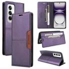 For OPPO Reno12 5G Global GQUTROBE G01 RFID Anti-theft Leather Phone Case(Purple) - 1