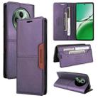 For OPPO Reno12 F 5G GQUTROBE G01 RFID Anti-theft Leather Phone Case(Purple) - 1