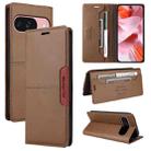 For Google Pixel 9 / 9 Pro GQUTROBE G01 RFID Anti-theft Leather Phone Case(Brown) - 1