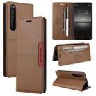 For Sony Xperia 1 II GQUTROBE G01 RFID Anti-theft Leather Phone Case(Brown) - 1