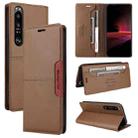 For Sony Xperia 1 III GQUTROBE G01 RFID Anti-theft Leather Phone Case(Brown) - 1