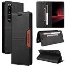 For Sony Xperia 1 III GQUTROBE G01 RFID Anti-theft Leather Phone Case(Black) - 1