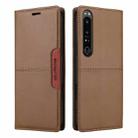 For Sony Xperia 1 IV GQUTROBE G01 RFID Anti-theft Leather Phone Case(Brown) - 2