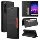 For Sony Xperia 1 IV GQUTROBE G01 RFID Anti-theft Leather Phone Case(Black) - 1