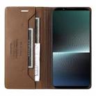 For Sony Xperia 1 V GQUTROBE G01 RFID Anti-theft Leather Phone Case(Brown) - 3