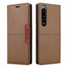 For Sony Xperia 5 III GQUTROBE G01 RFID Anti-theft Leather Phone Case(Brown) - 2