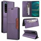 For Sony Xperia 5 III GQUTROBE G01 RFID Anti-theft Leather Phone Case(Purple) - 1