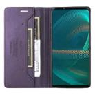 For Sony Xperia 5 III GQUTROBE G01 RFID Anti-theft Leather Phone Case(Purple) - 3