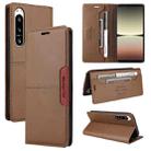 For Sony Xperia 5 IV GQUTROBE G01 RFID Anti-theft Leather Phone Case(Brown) - 1