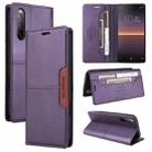 For Sony Xperia 10 II GQUTROBE G01 RFID Anti-theft Leather Phone Case(Purple) - 1