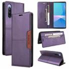 For Sony Xperia 10 III GQUTROBE G01 RFID Anti-theft Leather Phone Case(Purple) - 1