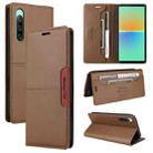 For Sony Xperia 10 IV GQUTROBE G01 RFID Anti-theft Leather Phone Case(Brown) - 1