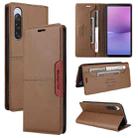 For Sony Xperia 10 V GQUTROBE G01 RFID Anti-theft Leather Phone Case(Brown) - 1