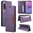 For Sony Xperia 10 V GQUTROBE G01 RFID Anti-theft Leather Phone Case(Purple) - 1