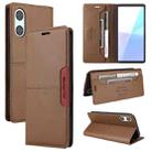 For Sony Xperia 10 VI GQUTROBE G01 RFID Anti-theft Leather Phone Case(Brown) - 1