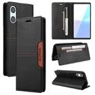 For Sony Xperia 10 VI GQUTROBE G01 RFID Anti-theft Leather Phone Case(Black) - 1