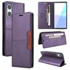 For Sony Xperia 10 VI GQUTROBE G01 RFID Anti-theft Leather Phone Case(Purple) - 1