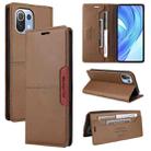 For Xiaomi Mi 11 Lite GQUTROBE G01 RFID Anti-theft Leather Phone Case(Brown) - 1