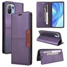 For Xiaomi Mi 11 Lite GQUTROBE G01 RFID Anti-theft Leather Phone Case(Purple) - 1