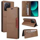 For Xiaomi 13T / 13T Pro GQUTROBE G01 RFID Anti-theft Leather Phone Case(Brown) - 1