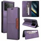 For Xiaomi Poco F6 Pro GQUTROBE G01 RFID Anti-theft Leather Phone Case(Purple) - 1