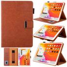 For iPad mini 6 / mini 2024 Hardware Buckle Deformation Holder Smart Leather Tablet Case(Brown) - 1