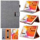 For iPad mini 6 / mini 2024 Hardware Buckle Deformation Holder Smart Leather Tablet Case(Grey) - 1