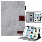 For iPad mini 6 / mini 2024 Fabric Contrast Color Smart Leather Tablet Case(Grey) - 1
