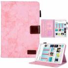 For iPad mini 6 / mini 2024 Fabric Contrast Color Smart Leather Tablet Case(Pink) - 1