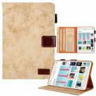 For iPad mini 6 / mini 2024 Fabric Contrast Color Smart Leather Tablet Case(Yellow) - 1