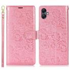 For Samsung Galaxy A06 4G Peony Flowers Imprint Leather Phone Case(Pink) - 2