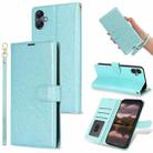 For Samsung Galaxy A06 4G Peony Flowers Imprint Leather Phone Case(Sky Blue) - 1