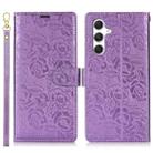 For Samsung Galaxy A25 5G Peony Flowers Imprint Leather Phone Case(Purple) - 2