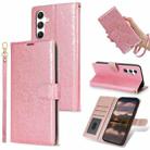 For Samsung Galaxy A25 5G Peony Flowers Imprint Leather Phone Case(Pink) - 1