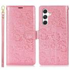 For Samsung Galaxy A25 5G Peony Flowers Imprint Leather Phone Case(Pink) - 2